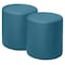 Regency Logan Round Vinyl Ottoman (Set of 2)- Peacock Teal N6262PT2PK - alternate 1